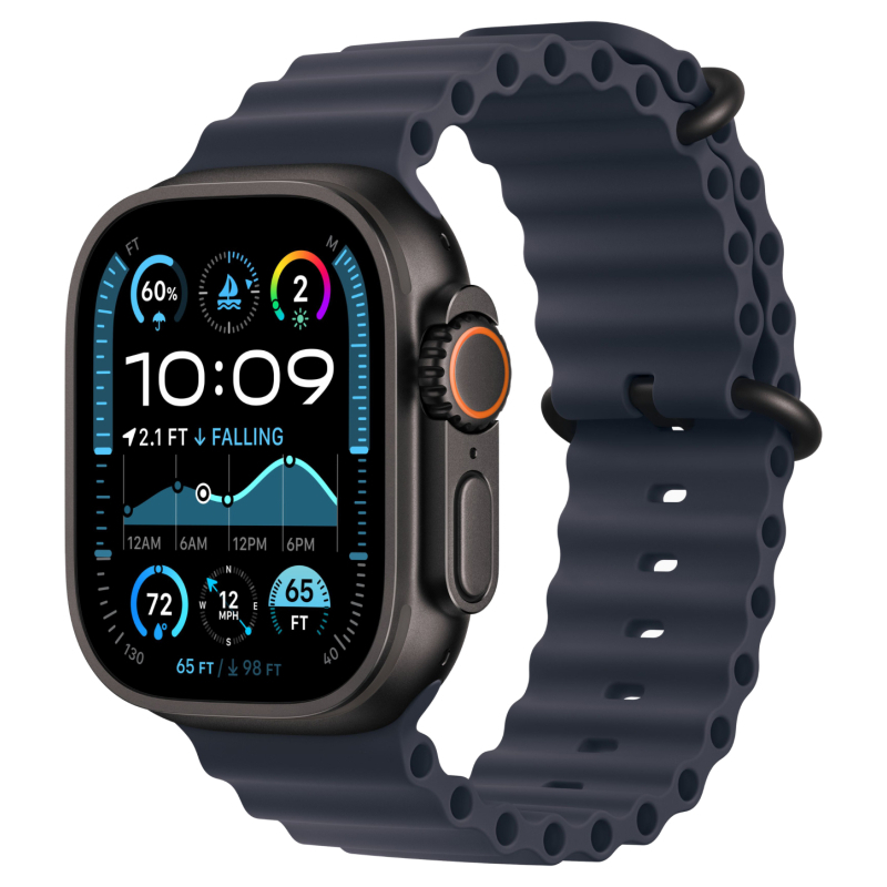 Apple Watch Ultra 2 GPS + Cellular, 49 мм, корпус из черного титана, ремешок Ocean темно-синего цвет Apple Watch Ultra 2 GPS + Cellular, 49 мм, корпус из черного титана, ремешок Ocean темно-синего цвет
