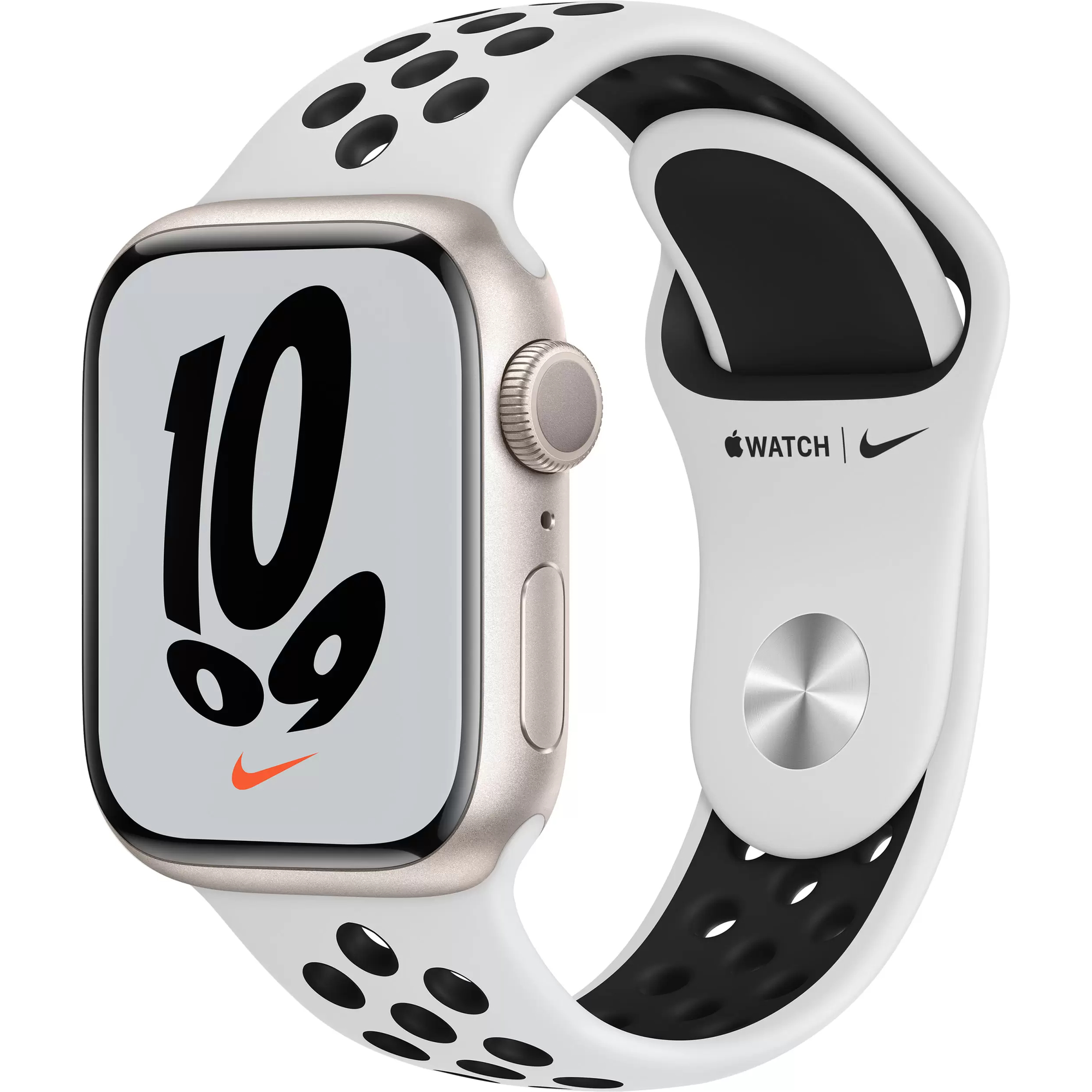 Apple Watch Nike Series 7, 41 мм, корпус из алюминия цвета «сияющая звезда», спортивный ремешок Nike