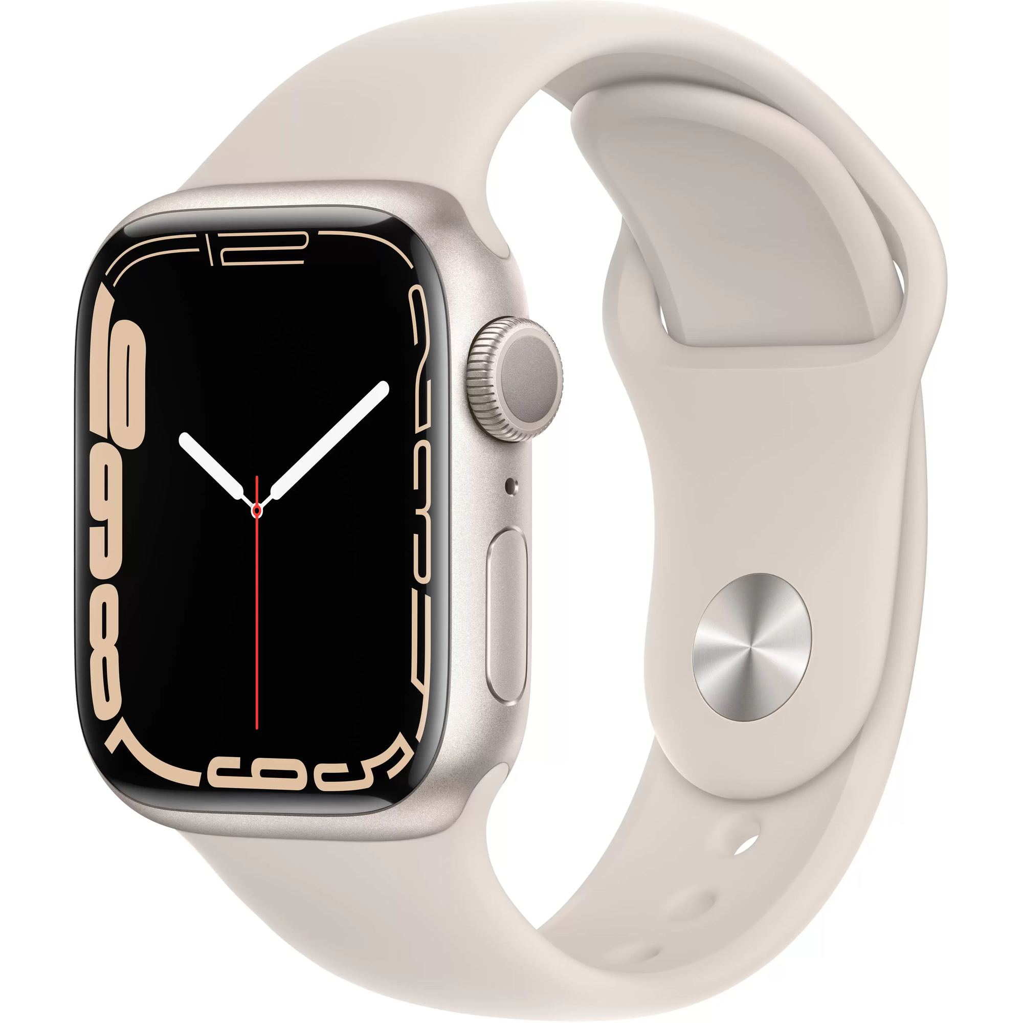 Apple Watch Series 7, 41 мм, корпус из алюминия цвета «сияющая звезда», спортивный ремешок «сияющая 
