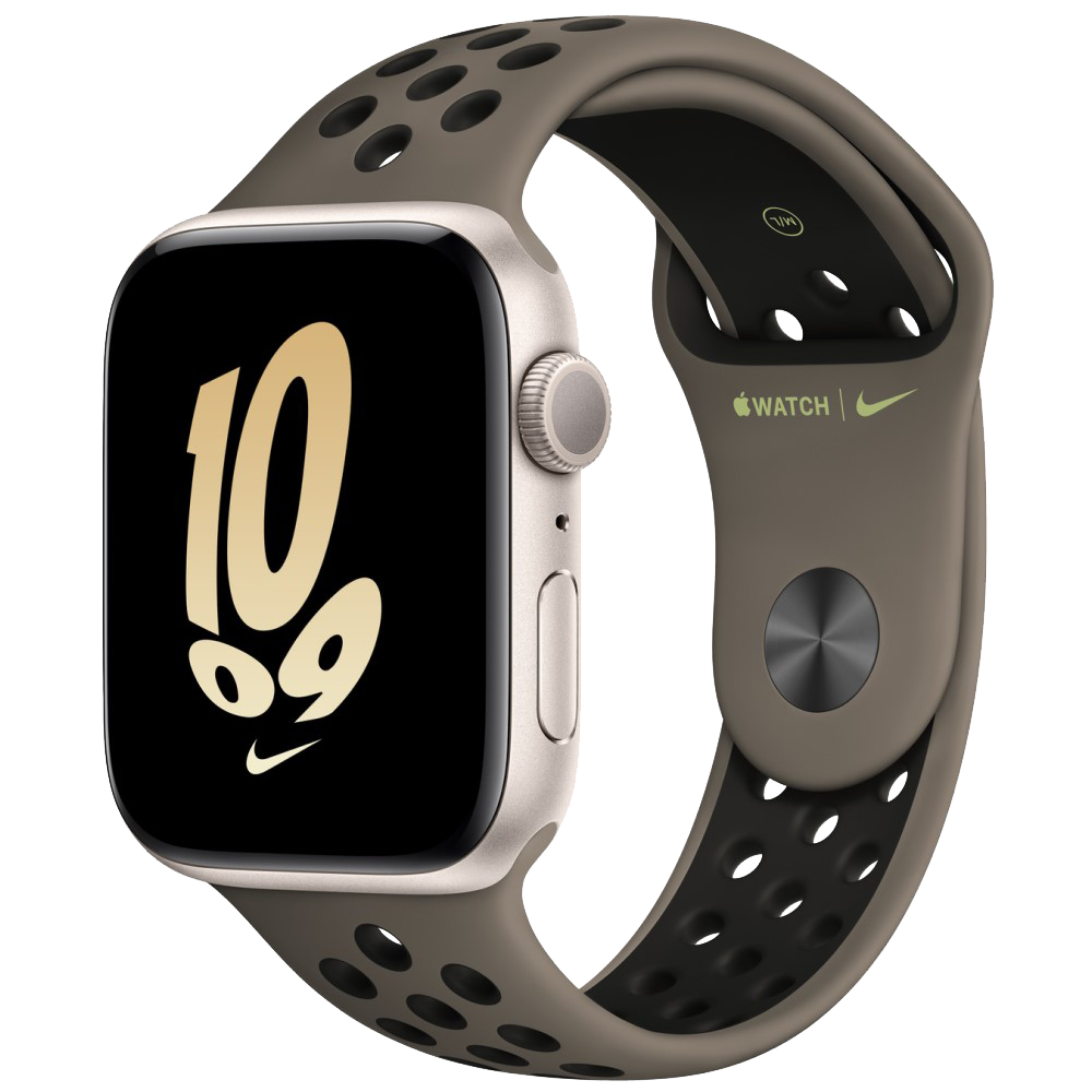 Часы Apple Watch Nike SE 2022 GPS 44мм корпус из алюминия сияющая звезда + ремешок Олива