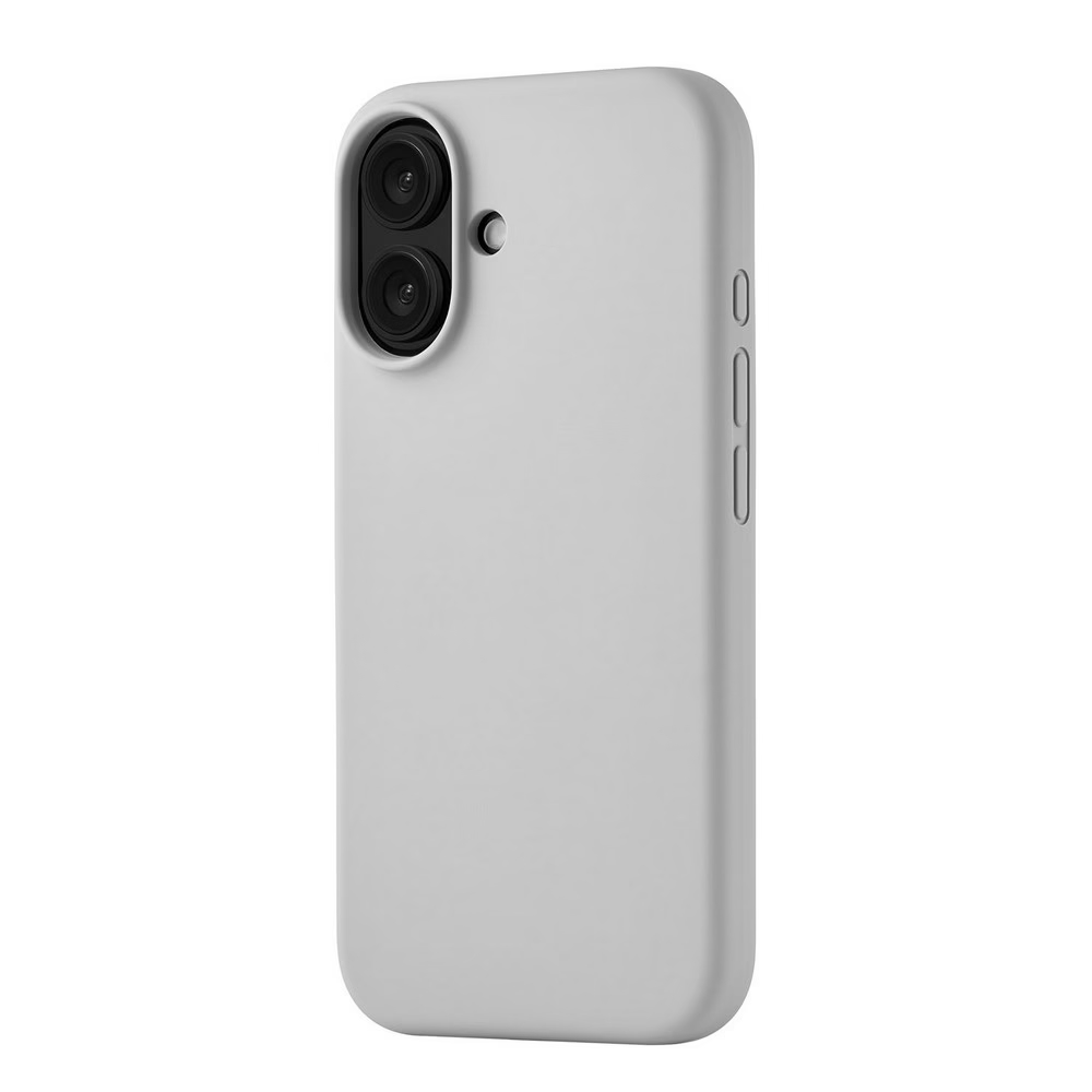 Чехол защитный uBear Touch Mag Case iPhone 16,силикон,софт-тач, светло-серый