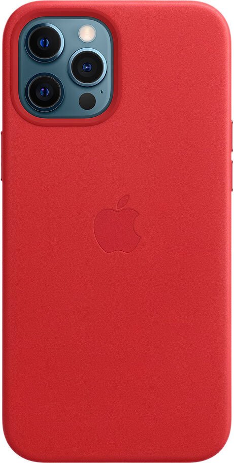 Чехол Apple MagSafe для iPhone 12 Pro Max, кожа, красный (PRODUCT)RED