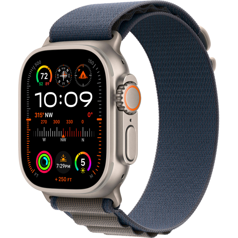Apple Watch Ultra 2 GPS + Cellular, 49 мм, корпус из титана, ремешок Alpine синего цвета Apple Watch Ultra 2 GPS + Cellular, 49 мм, корпус из титана, ремешок Alpine синего цвета