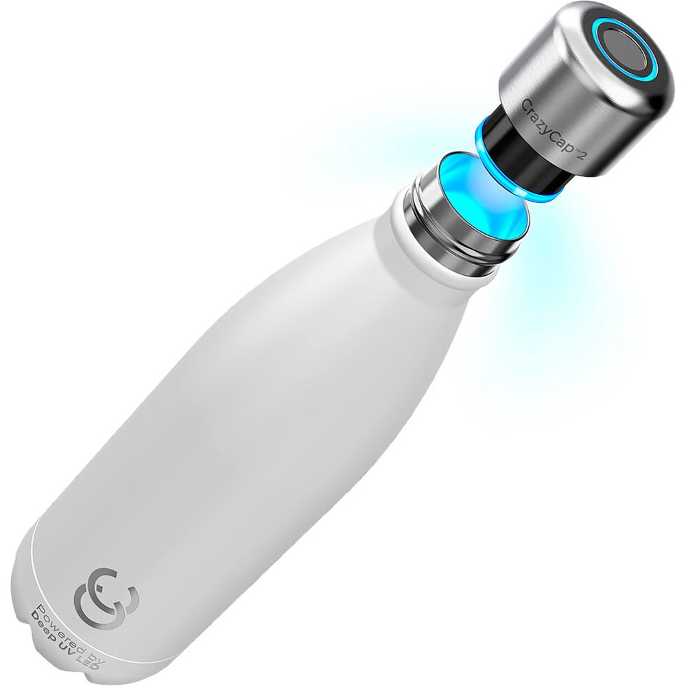 Умная бутылка для воды CrazyCap с УФ-стерилизатором (2-го поколения), белый