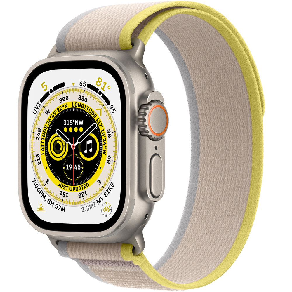 Apple Watch Ultra GPS + Cellular, 49 мм, корпус из титана, ремешок Trail желтого/бежевого цвета Apple Watch Ultra GPS + Cellular, 49 мм, корпус из титана, ремешок Trail желтого/бежевого цвета