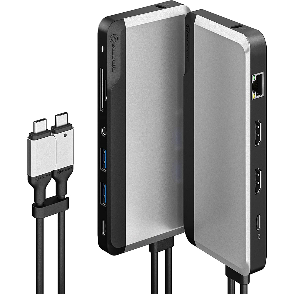 Адаптер ALOGIC USB-C Super Dock 10-in-1 with Dual Display 4K 60Hz Support, серый космос
