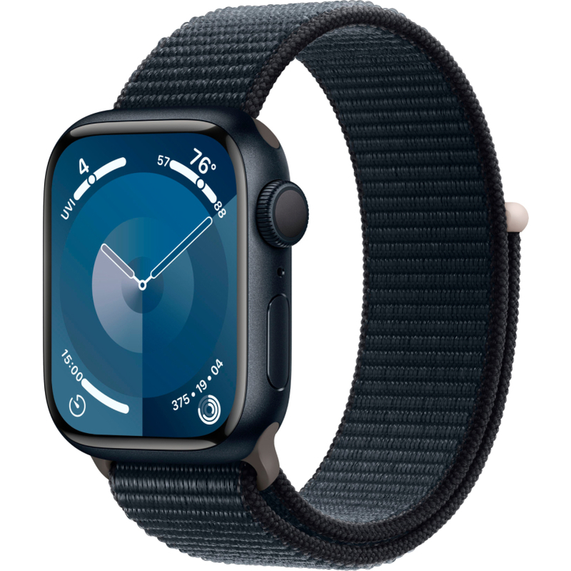 Apple Watch Series 9, 45 мм, корпус из алюминия цвета «тёмная ночь», ремешок цвета «тёмна Apple Watch Series 9, 45 мм, корпус из алюминия цвета «тёмная ночь», ремешок цвета «тёмна