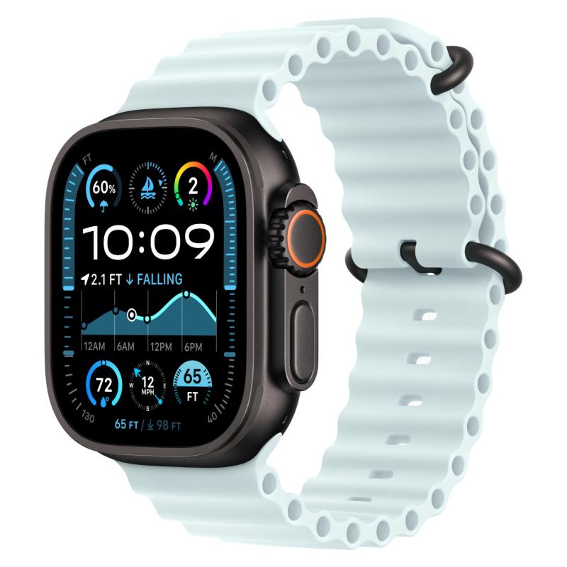 Apple Watch Ultra 2 GPS + Cellular, 49 мм, корпус из черного титана, ремешок Ocean цвета "ледяной си Apple Watch Ultra 2 GPS + Cellular, 49 мм, корпус из черного титана, ремешок Ocean цвета "ледяной си