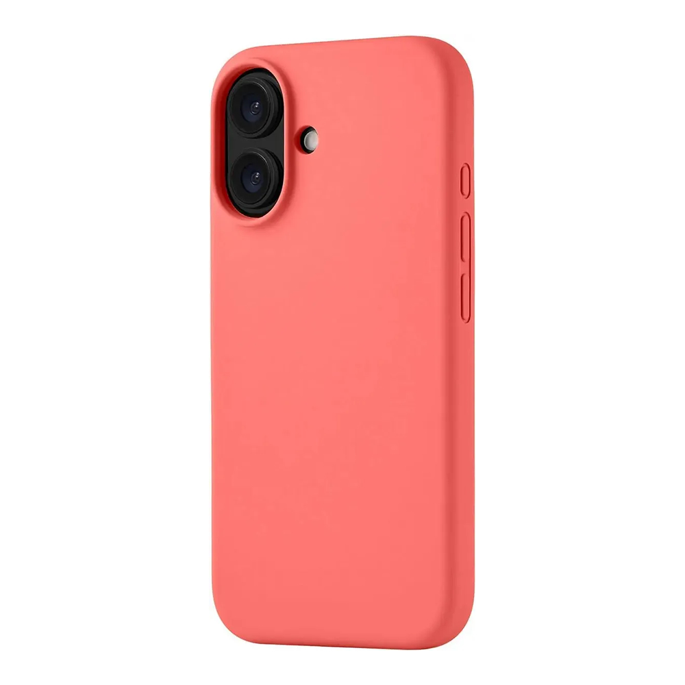 Чехол защитный uBear Touch Mag Case iPhone 16,силикон,софт-тач, коралловый