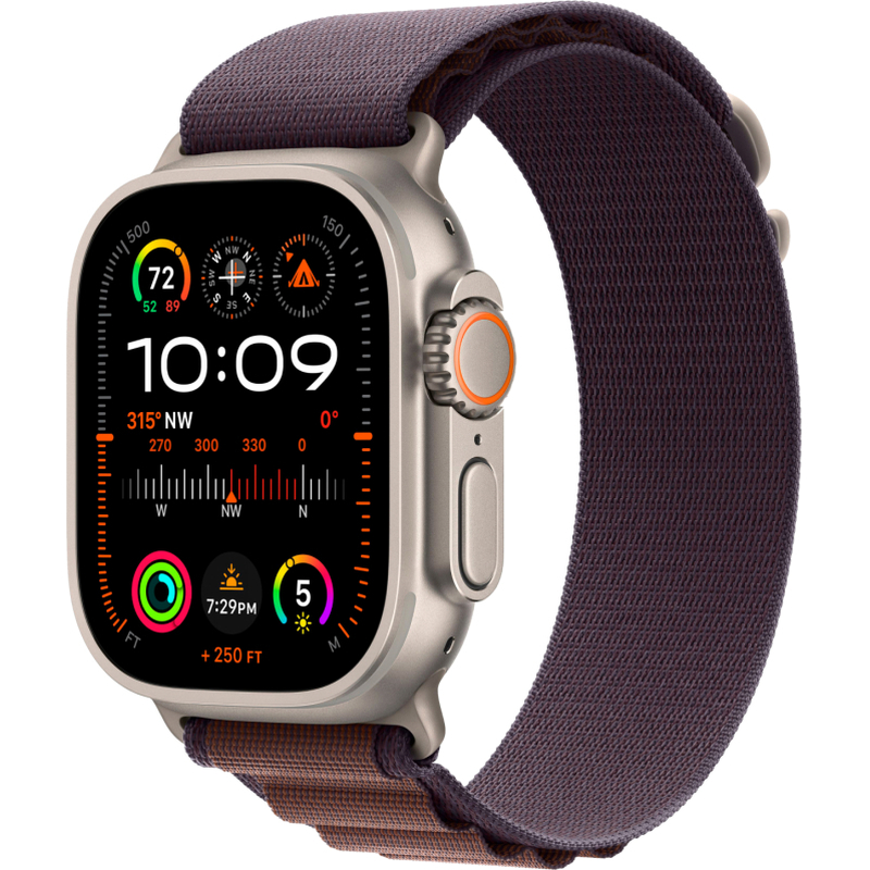 Apple Watch Ultra 2 GPS + Cellular, 49 мм, корпус из титана, ремешок Alpine цвета индиго Apple Watch Ultra 2 GPS + Cellular, 49 мм, корпус из титана, ремешок Alpine цвета индиго