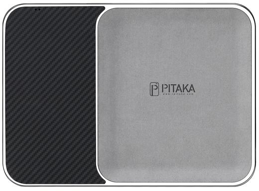 Беспроводное зарядное устройство PITAKA  Air Tray черный карбон/серебристая 