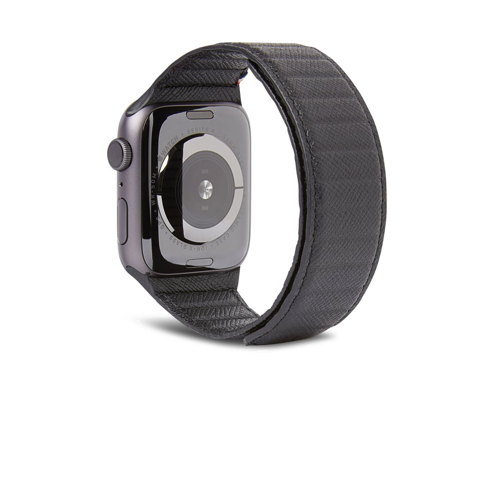  Ремешок Decoded Leather Magnetic Traction Strap для Apple Watch 6/SE/5/4 (44mm) кожа, черный