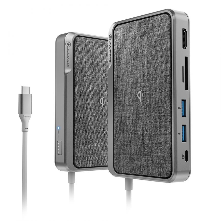 Адаптер ALOGIC USB-C Dock Wave с функцией внешнего аккумулятора и БЗУ, серый космос