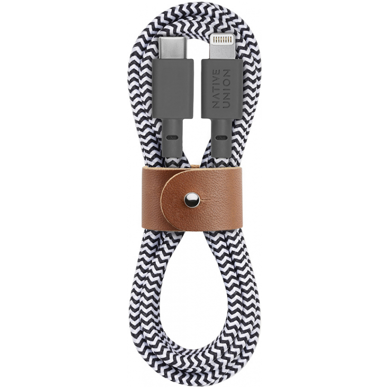 Кабель зарядный Native Union ULTRA STRENGTH CABLE USB-C/LIGHTNING, 1,2 м., цвет зебра