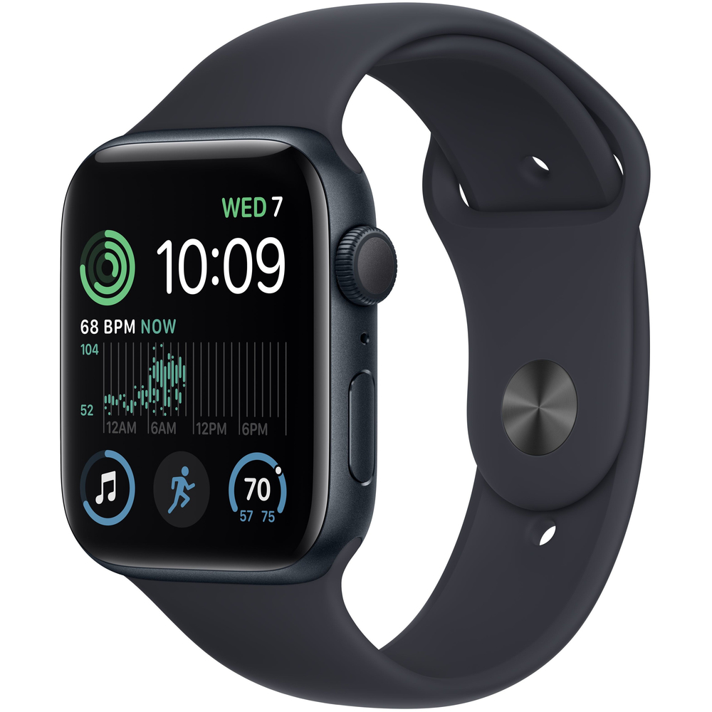 Часы Apple Watch SE 2022 GPS 44мм,корпус из алюминия темная ночь + ремешок Черный