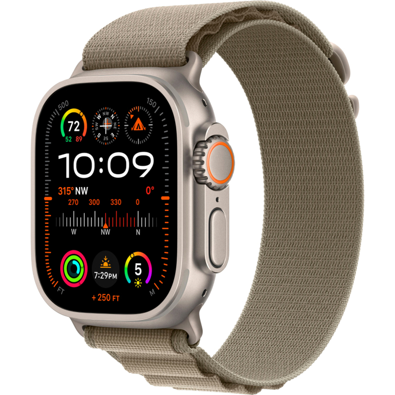 Apple Watch Ultra 2 GPS + Cellular, 49 мм, корпус из титана, ремешок Alpine оливкового цвета Apple Watch Ultra 2 GPS + Cellular, 49 мм, корпус из титана, ремешок Alpine оливкового цвета