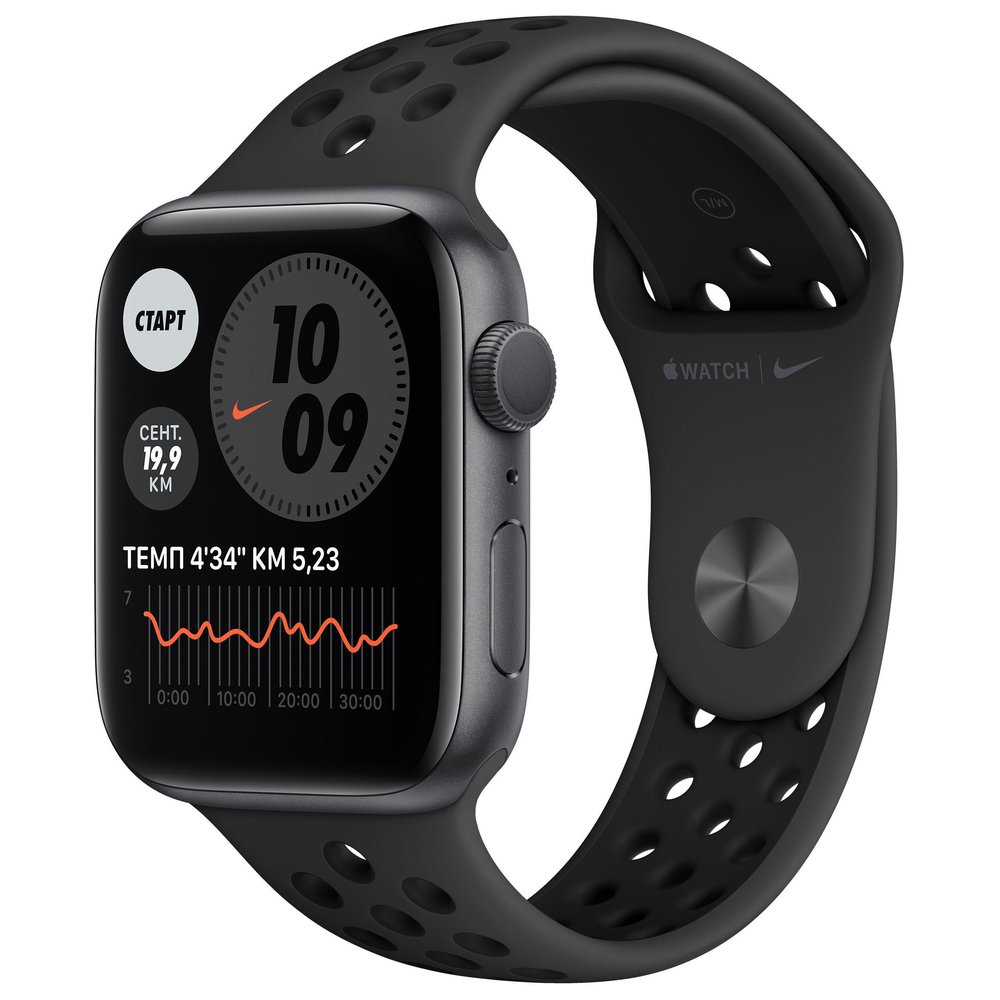 Apple Watch Nike Series 6 GPS, 44mm Space Gray Aluminium Case with Anthracite/Black Nike Sport Band 