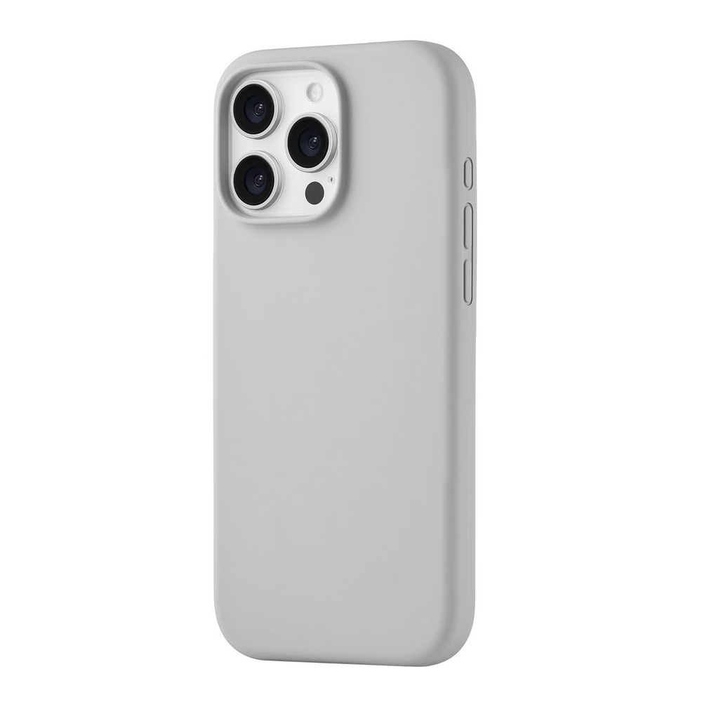 Чехол защитный uBear Touch Mag Case iPhone 16 Pro Max, софт-тач, светло-серый