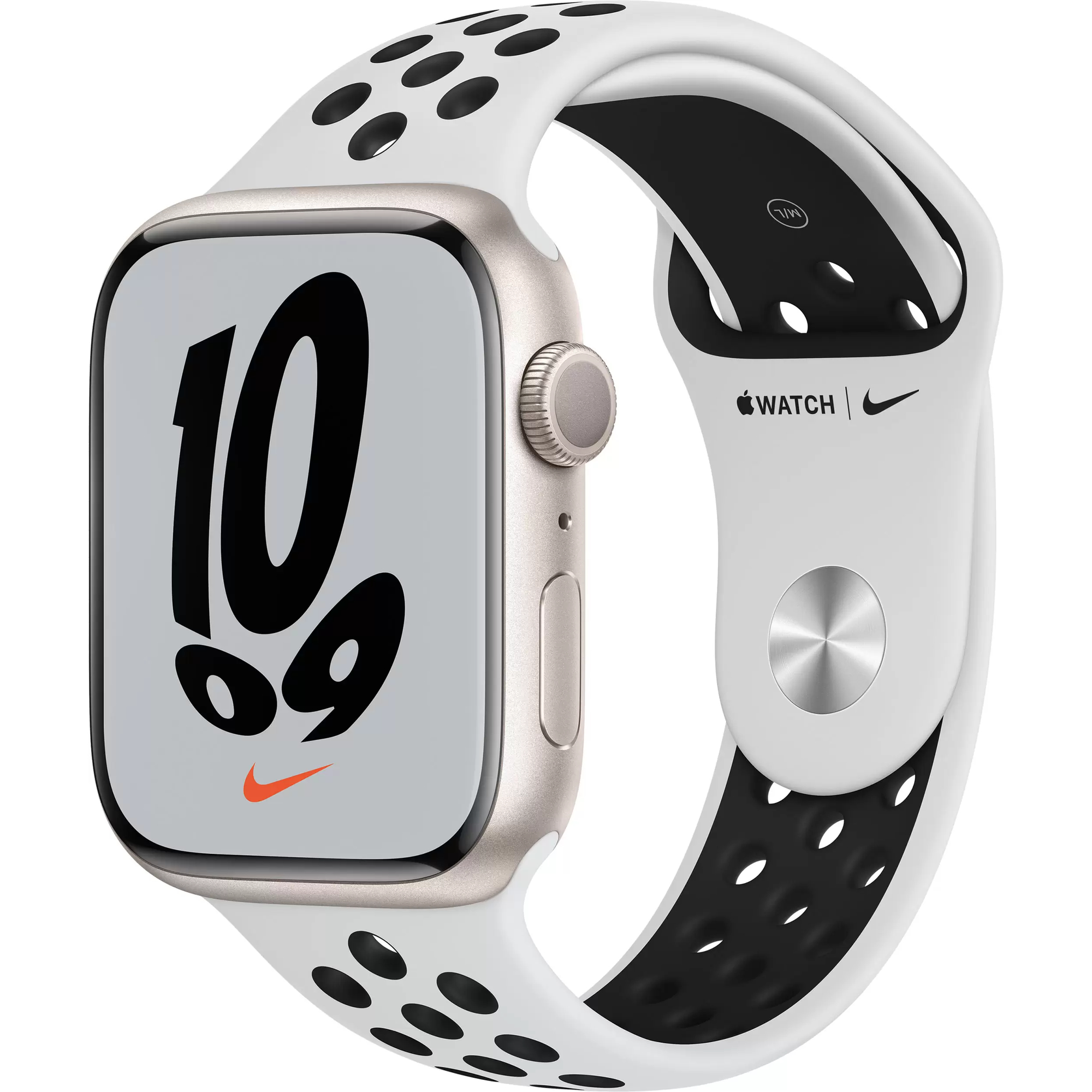 Apple Watch Nike Series 7, 45 мм, корпус из алюминия цвета «сияющая звезда», спортивный ремешок Nike