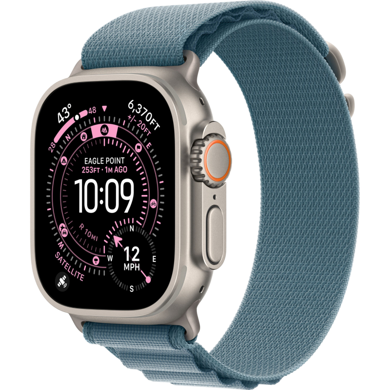 Умные часы Apple Watch Ultra 3, 49 мм, Natural Titanium Light Blue Alpine Loop M