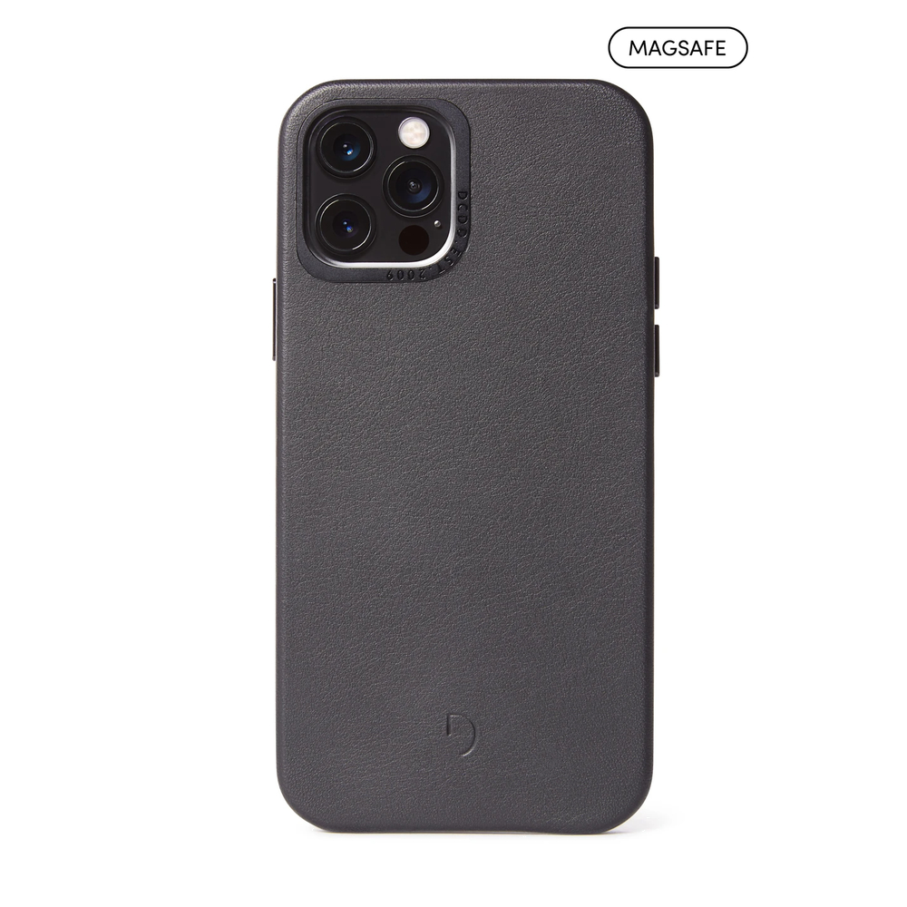 Чехол Decoded Leather Backcover - MagSafe для iPhone 12/12 Pro, кожа, черный