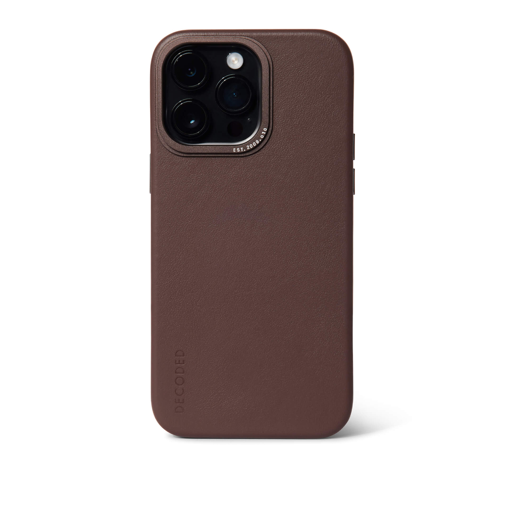 Чехол Decoded Leather Back Cover Brown для iPhone 14 Pro, кожа, коричневый