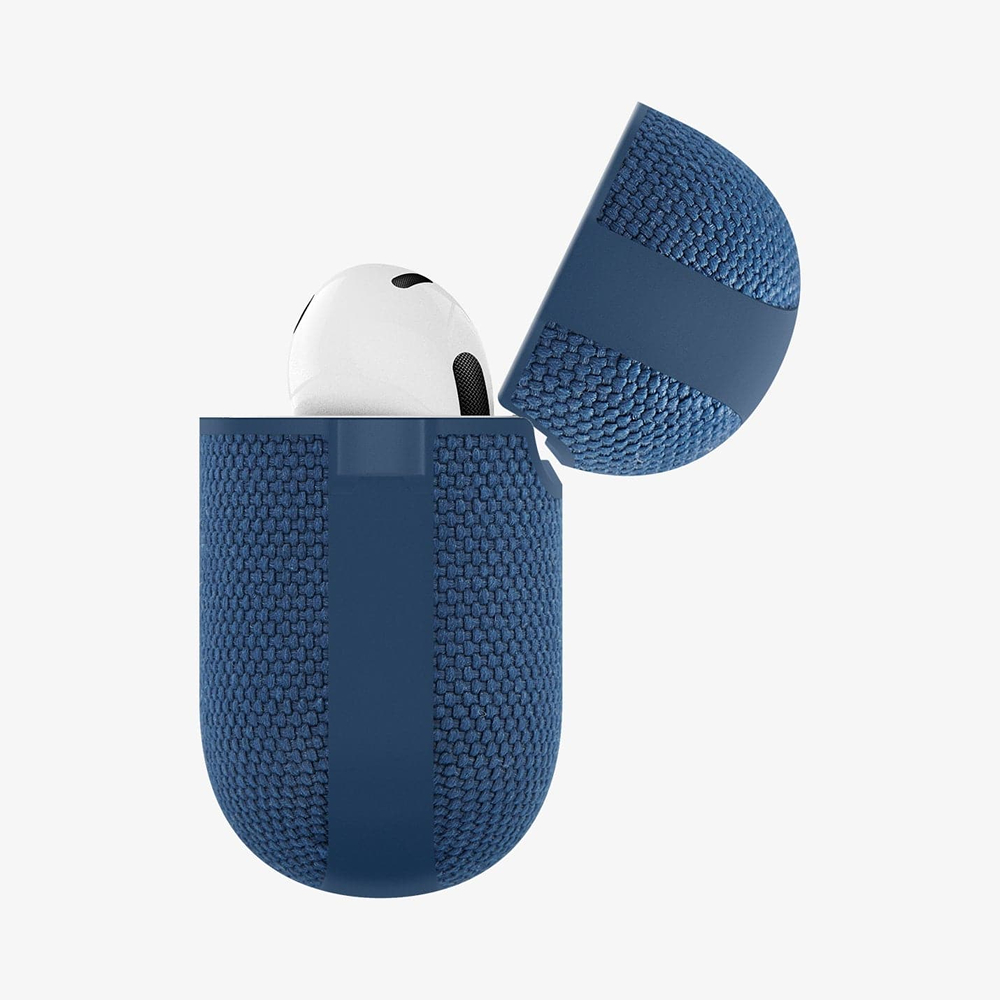  Чехол SPIGEN Urban fit Apple Airpods 3 black пластик/ ткань синий