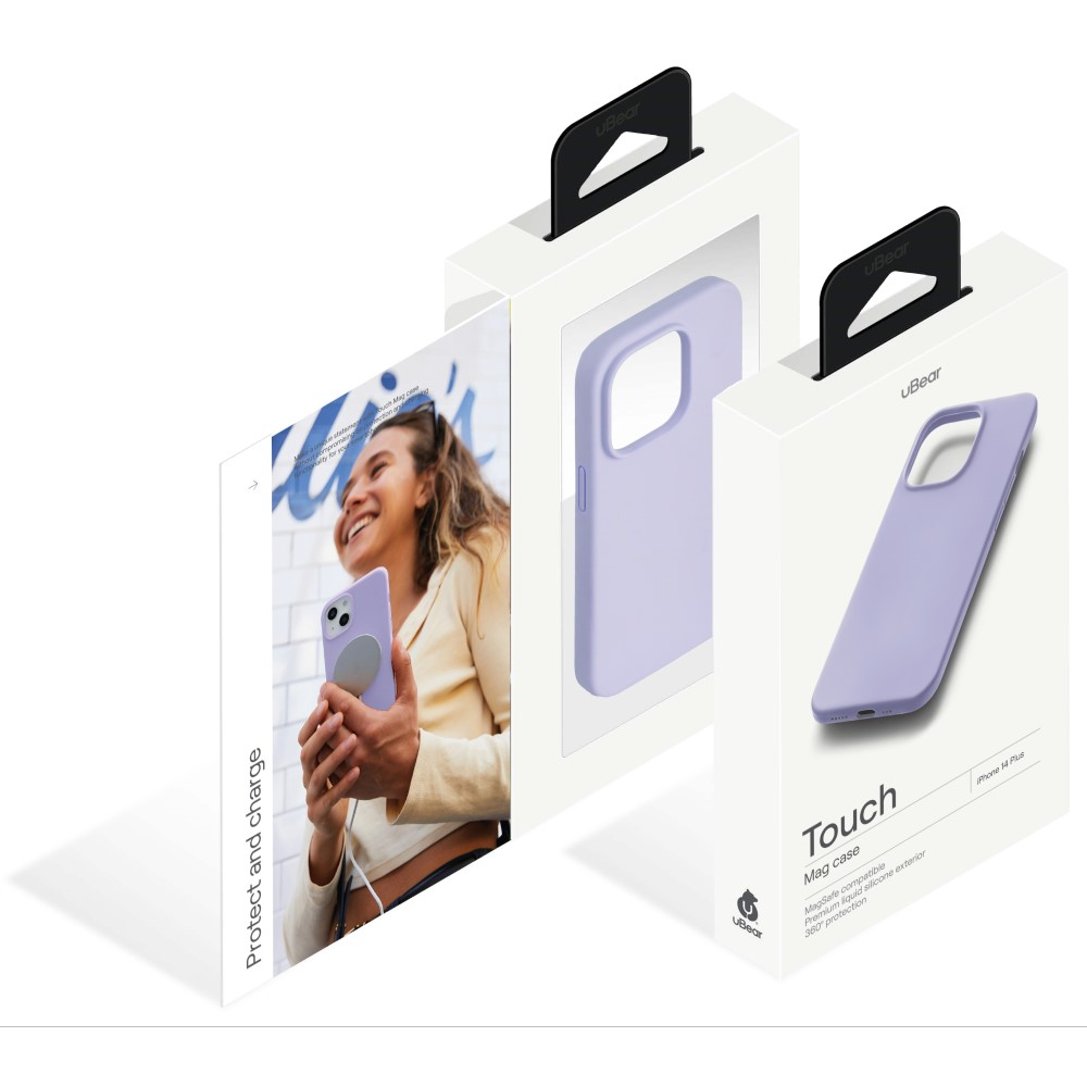 Чехол защитный Touch Mag Case, iPhone 14 Plus, силикон , софт-тач, фиолет.