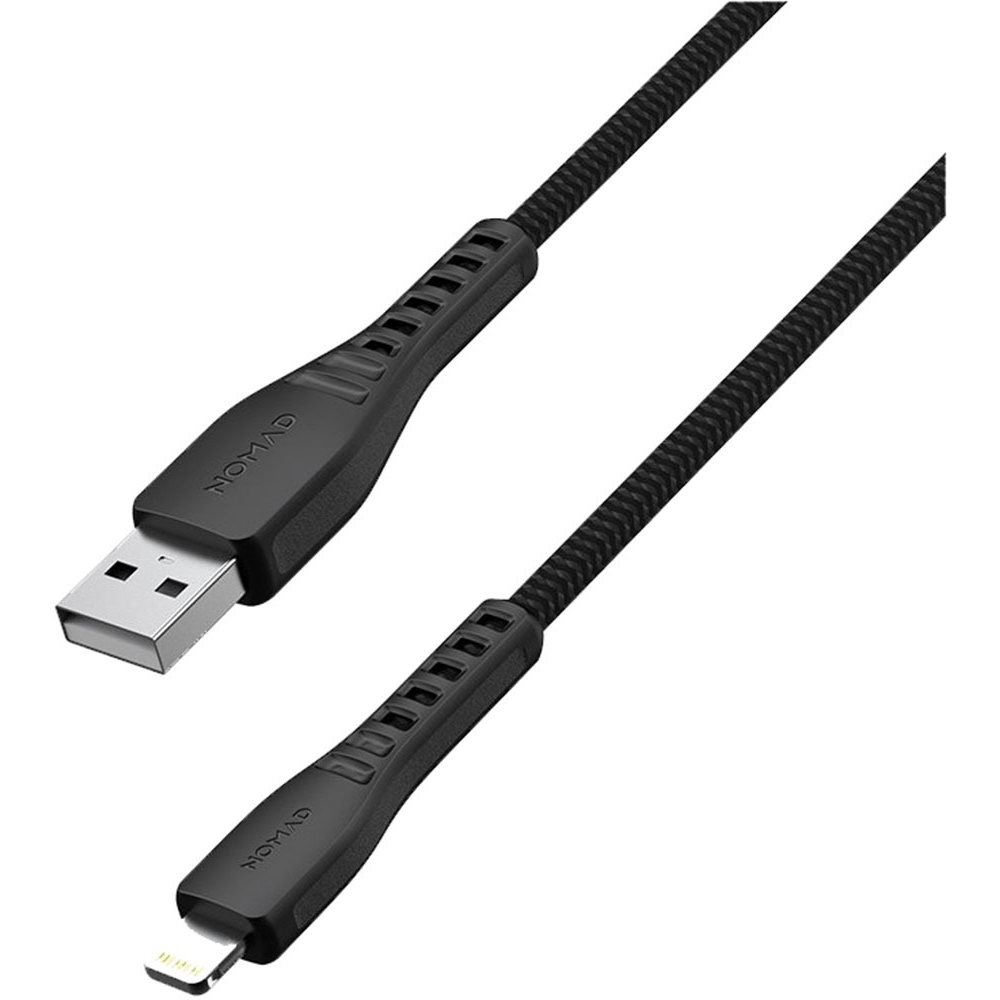Кабель Nomad Lightning to USB, материал кевлар, длина 1,5 м. Цвет чёрный.