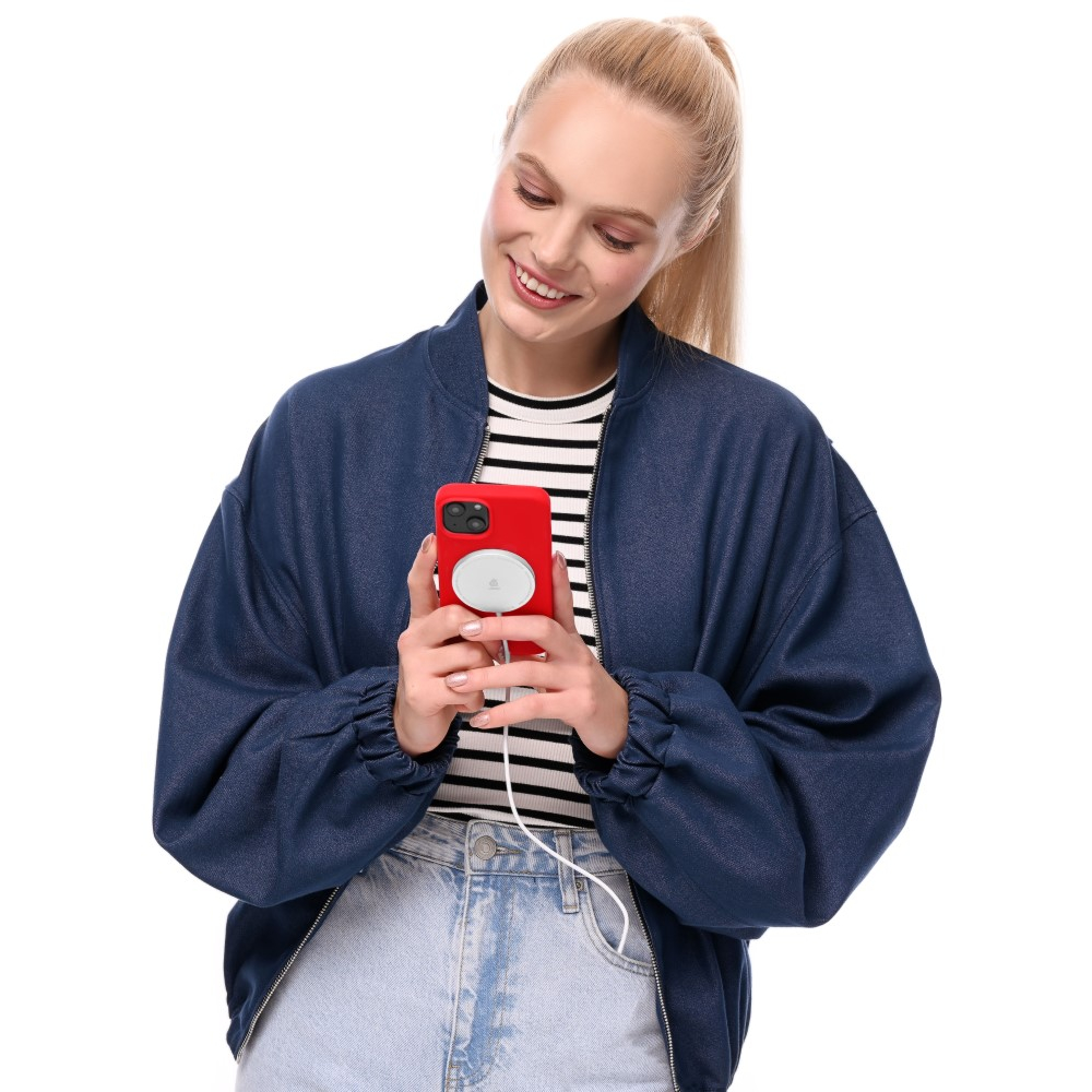 Чехол защитный Touch Mag Case , iPhone 14, силикон , софт-тач, красный