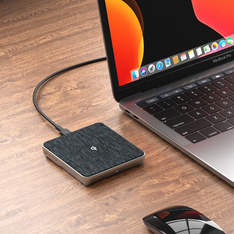 Беспроводное зарядное устройство ALOGIC Ultra  Wireless Charging Pad, 10Bт,серый космос