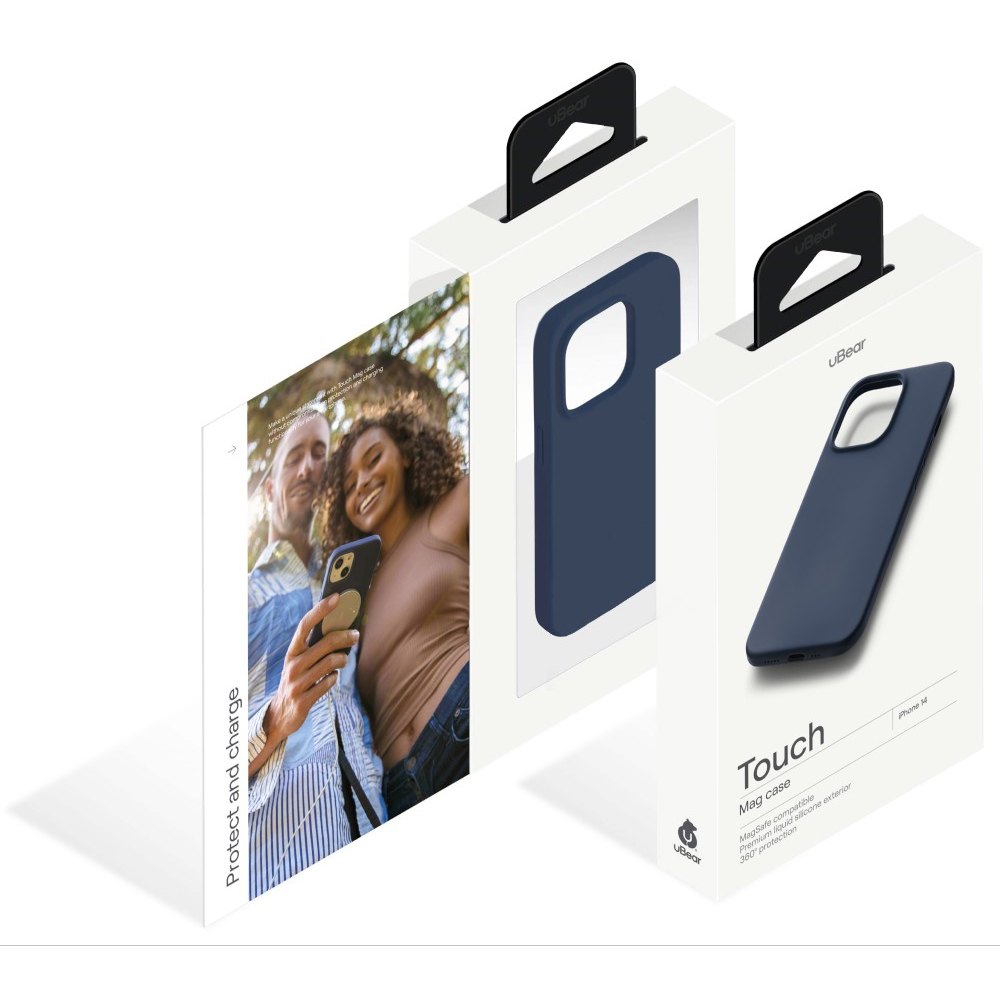 Чехол защитный Touch Mag Case , iPhone 14, силикон , софт-тач, тёмно-синий