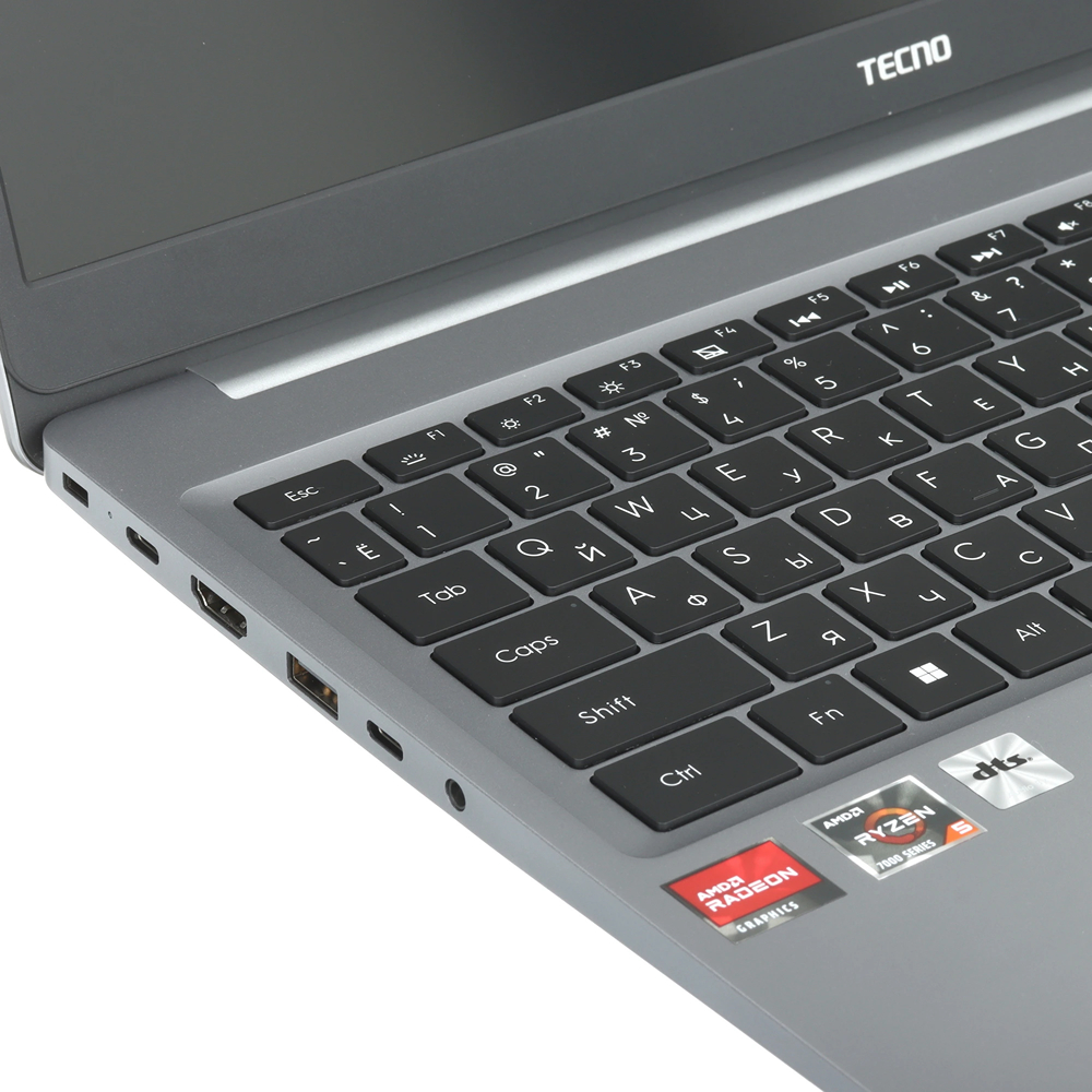 15.6" Ноутбук Tecno MegaBook K15SDA, AMD Ryzen 5 7430U, RAM 16 ГБ, SSD 512 ГБ, AMD Radeon Graphics, Windows 11 Home, серый (71005000257)