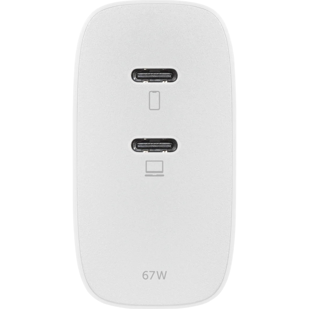 FAST-PD67-WHT-INT FAST GAN CHARGER PD 67WWHITE-INTL, СЗУ 67W,  разъёмы 2 USB-C . Цвет: белый