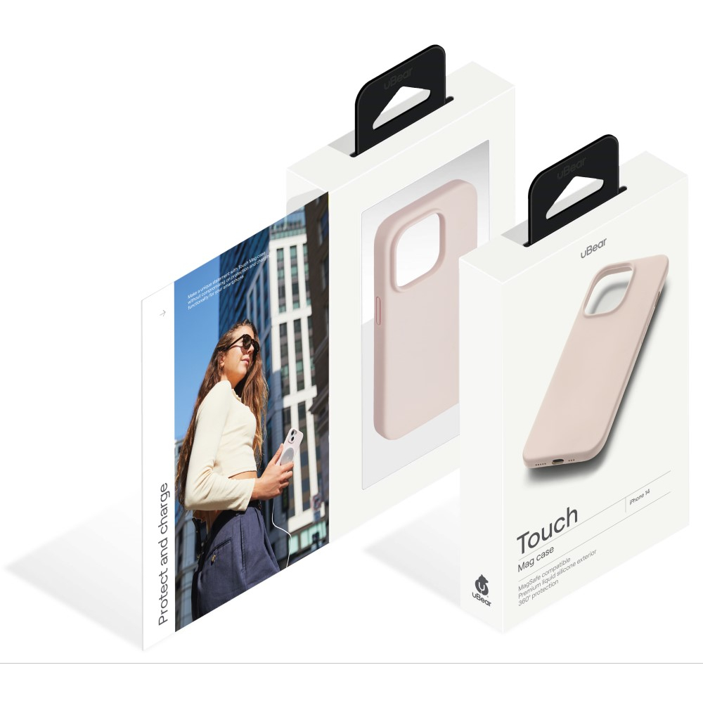 Чехол защитный Touch Mag Case , iPhone 14, силикон , софт-тач, розовый