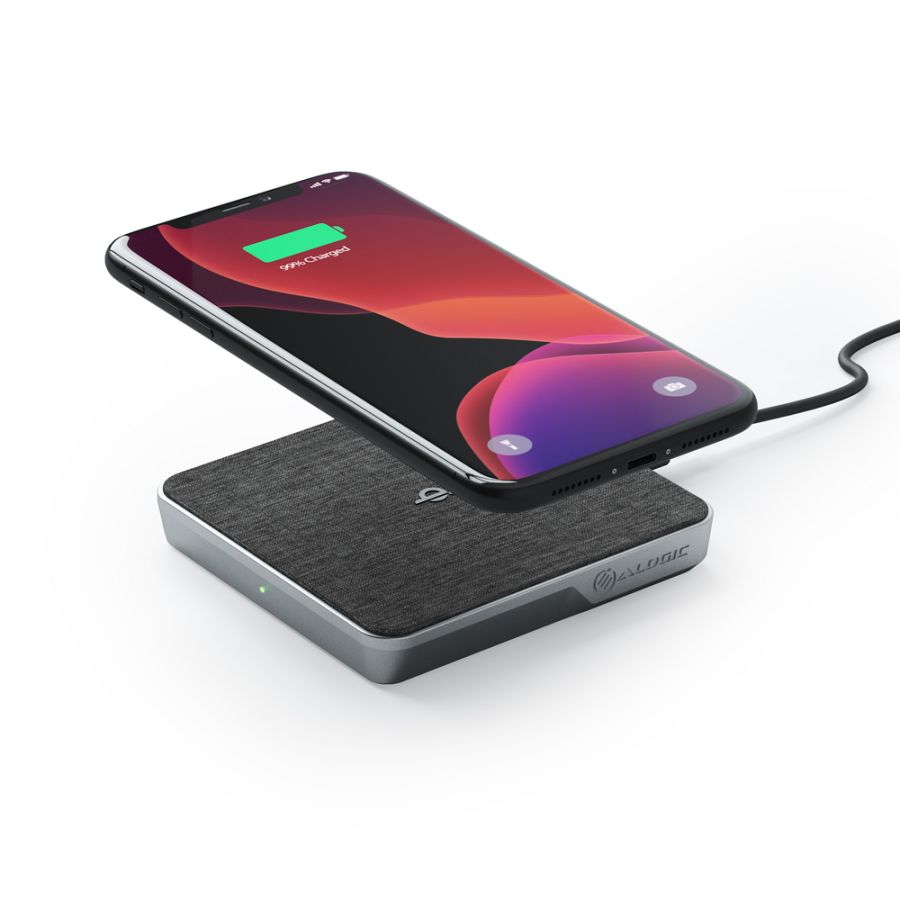Беспроводное зарядное устройство ALOGIC Ultra  Wireless Charging Pad, 10Bт,серый космос