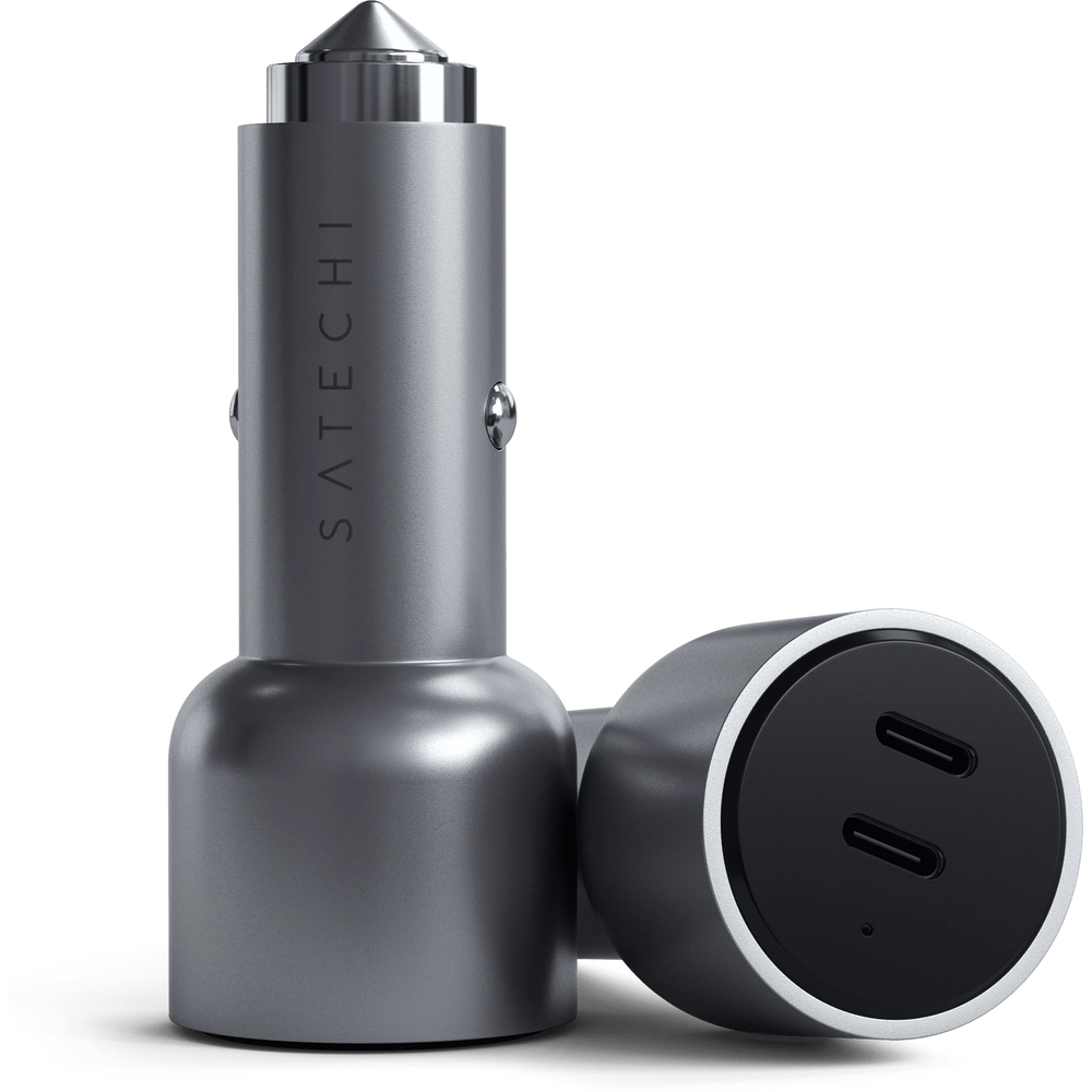 Автомобильное зарядное устройство Satechi Car Charger 2xUSB-C, 40Вт, серый космос