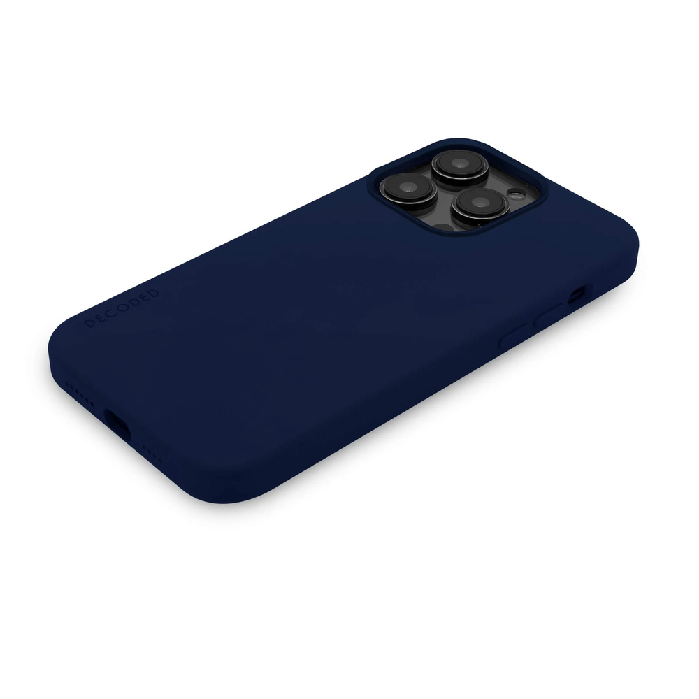 Чехол Decoded Silicone Back Cover Navy Peony для iPhone 14 Pro, силикон, синий