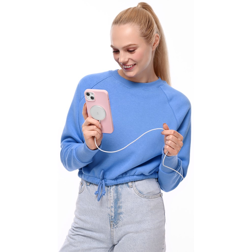 Чехол защитный Touch Mag Case , iPhone 14, силикон , софт-тач, розовый