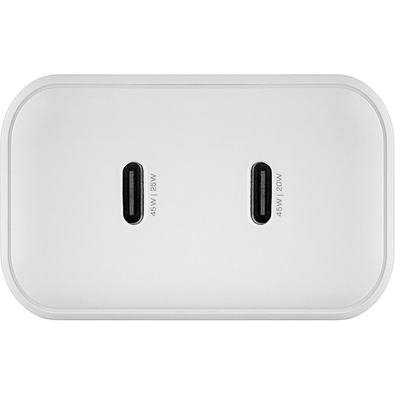 WC17WH45-2C Сетевое зарядное устройство Motion 45W (2 ports USB-C) Wall charger, цвет: белый